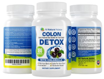 Super Complete Detox and Colon Cleanse Pure Flush 180 Capsules First Step in Weight Loss by Detoxifying and Eliminating Parasites 100% All Natural Formula Best with All Natural Advice Garcinia Cambogia