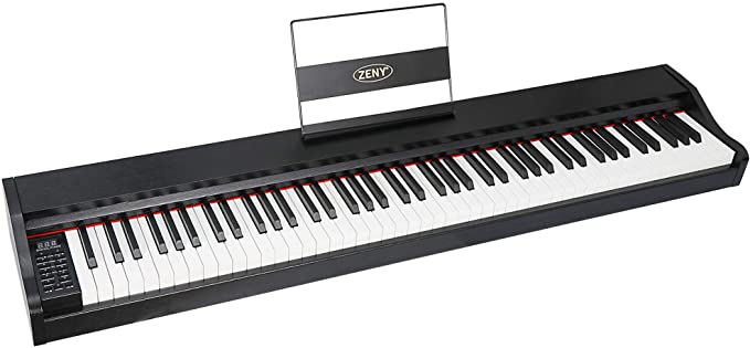 ZENY 88 Key Beginner Digital Piano Full Size Keyboard with Semi Weighted Keys, Built in Speakers and Power Supply