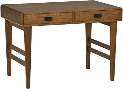 Amazon Brand – Rivet Mid-Century Desk, 42"W, Warm Brown Wood with Veneer