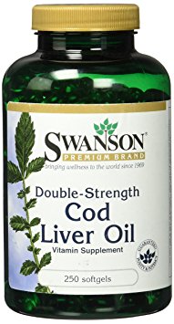 Swanson Double-Strength Cod Liver Oil 2,500 Iu A/270 Iu D 250 Sgels