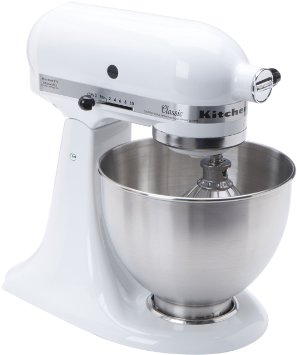 KitchenAid K45SSWH Classic 4.5-Quart Bowl Stand Mixer, White