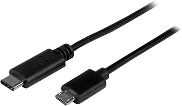 StarTech.com USB C to Micro USB Cable 2m 6ft - USB-C to Micro USB Charge Cable - USB 2.0 Type C to Micro B - Thunderbolt 3 Compatible (USB2CUB2M)