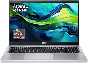 Acer Aspire 3 A315-24P-R6TR, Ordinateur Portable 15,6'' Full HD, PC Portable (AMD Ryzen 5 7520U, RAM 16 Go, SSD 512 Go, AMD Radeon Graphics, Windows 11), Laptop Gris, Clavier AZERTY (Français)