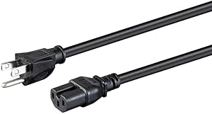 Monoprice Heavy Duty Power Cord - NEMA 5-15P to IEC 60320 C15, 14AWG, 15A/1875W, 125V, SJT, 8ft, Black