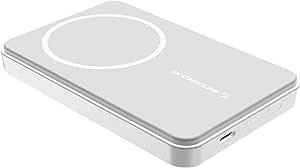 Scosche PBQ5MS2WT Portable Phone Charger Compatible w/MagSafe, 5,000mAh Magnetic Wireless Power Bank, Fast Charging w/USB-C Cable, Battery Pack Compatible w/Apple iPhone 15/14/13/12/Pro Max, White