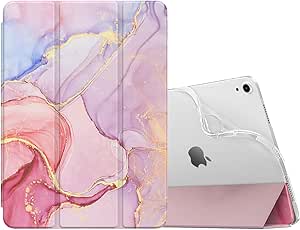 MoKo for iPad Air 6th Generation 11-inch Case(M2)2024, iPad Air 5/4th Gen Case 10.9" 2022/2020,Translucent Frosted Soft TPU Back Cover for iPad Air 6/5/4 Gen, Slim iPad Air Case,Light Pink Gold Marble