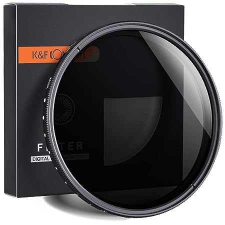 K&F Concept 49 mm ND2 to ND400 Variable Neutral Density Filter Slim ND Fader ND2-400 Optical Glass Filter for DSLR Camera Lenses (49mm)