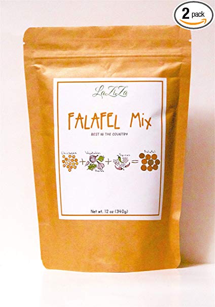 LaZiZa Falafel Mix | Mediterranean Falafel | Vegan Friendly | Gluten-free, Wheat free, Dairy Free | 12 oz (2 Pack)