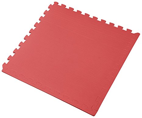 We Sell Mats 24RD1-10M Foam Interlocking Floor Square Tiles, Red (6 Tiles)