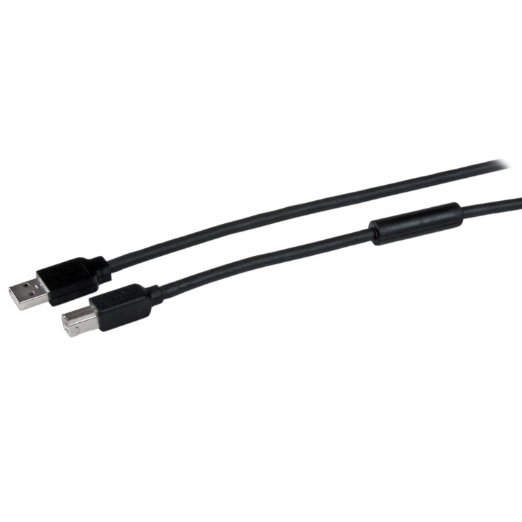 StarTech.com 15m/50-Feet Active USB 2.0 A to B Cable - Black (USB2HAB50AC)