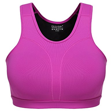 Ekouaer Women's Double-Layer High Impact Full Support Sports Bra