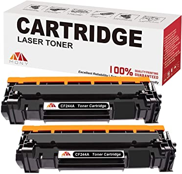 Mony Compatible Toner Cartridge Replacement for HP CF244A 44A (2 Pack Black) with New Updated Chip Used in HP Laserjet Pro M15w M15a, Laserjet Pro MFP M28a M28w Printer