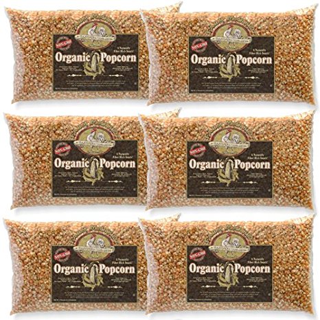 Great Northern Popcorn Organic Yellow Gourmet Popcorn 5lb, Pack of 6