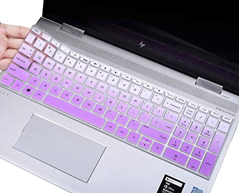 Keyboard Cover Compatible HP Envy X360 15.6" / HP Pavilion X360 15.6" / 2019 HP 17 17.3" Laptop/HP Envy 17.3" 17M 17-BS 17-BW 17-ar050wm 17-by1033dx Laptop Skin, Ombre Purple