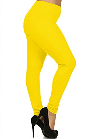 Evfalia Women's Solid Ultra Soft and Stretchy Full Length Leggings Pants. Plus/Regular Sizes (S-XXL).Many Colors
