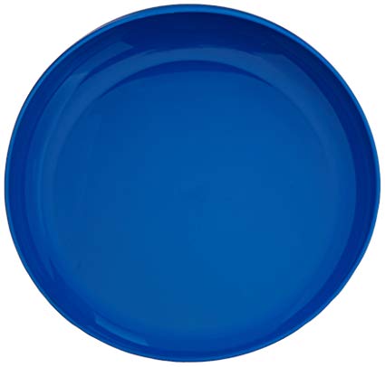 Sammons Preston Blue Round Scoop Dish, Unbreakable 8" Scooper Bowl for Elderly, Disabled, & Handicapped, Plate with Non Skid Rubber Padded Bottom for Independent Eating, Self-Feeding Aid