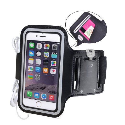 Avantree Shield Sports Armband for iPhone 6 (4.7”) with Key Holder and Earphone cord holder  Card holder