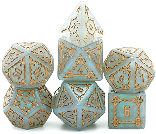HDdais 7 Pcs 25mm Giant DND Dice, Polyhedral Dice Set with Wooden Box, D&D Dice for Dungeons and Dragons Pathfinder RPG MTG