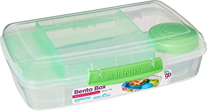 Sistema to Go Collection Bento Box, Clear with Assorted Colors