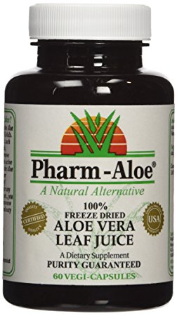 Pharm-Aloe® 100% Freeze Dried Aloe Vera Juice Capsules 60 vegi-caps