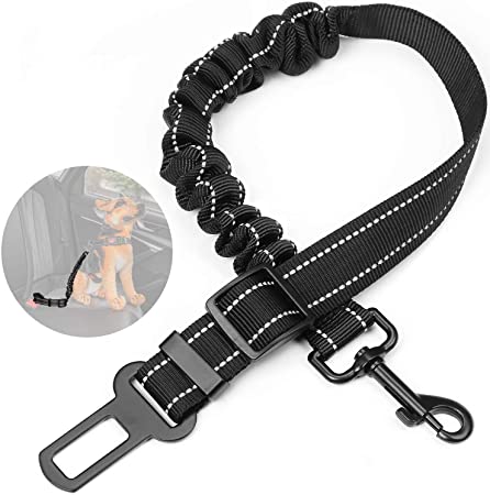 JoyTutus Upgrated Car Dog Safety Seat Belt Retractable Universal 0.79" Pet Auto Harness Adjustable&Elastic Nylon Strap Seatbelt for Pets Dogs Cats