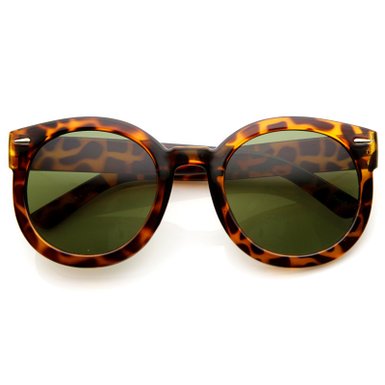 zeroUV - Womens Plastic Sunglasses Oversized Retro Style with Metal Rivets