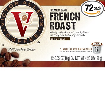 Victor Allen's Coffee 72 Count Single serve cups for Keurig K-Cup Brewers (French Roast)