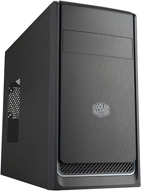 Cooler Master MasterBox E300L mATX Tower w/ Front Brushed Panel, Blue Accent Trim and Side Ventilation Vent