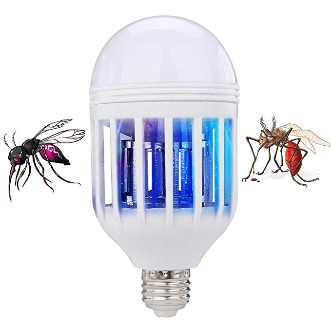 Livoty New LED Anti-Mosquito Bulb 15W 1000LM 6500K Electronic Insect Fly Lure Kill Bulb