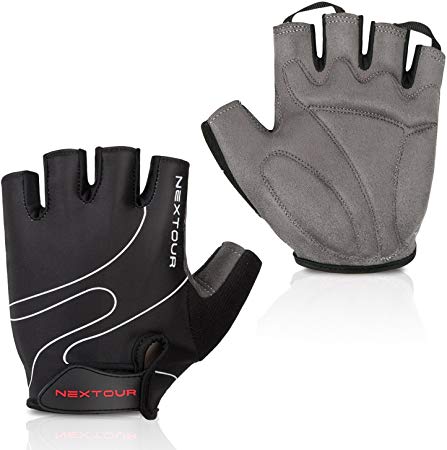 Tanluhu Cycling Gloves Mountain Bike Gloves Half Finger Road Racing Riding Gloves with Light Anti-Slip Shock-Absorbing Biking Gloves for Men and Women