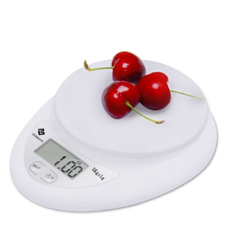 Etekcity 11lb5kg Digital Kitchen Food Scale 001oz Resolution Calibration Supported