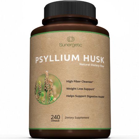 Best Psyllium Husk Capsules - 725mg Per Capsule -240 Capsules - Powerful Psyllium Husk Fiber Supplement Helps Support Digestion Weight Loss and Constipation - Premium Natural High Fiber Cleanser