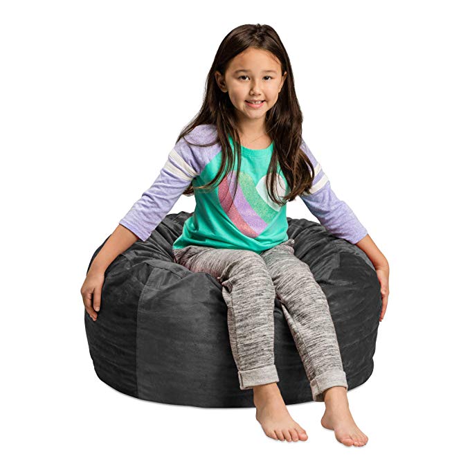 Sofa Sack - Plush, Ultra Soft Kids Bean Bag Chair - Memory Foam Bean Bag Chair with Microsuede Cover - Stuffed Foam Filled Furniture and Accessories For Kids Room - 2' Charcoal