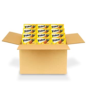 Trident Pineapple Twist Sugar Free Gum, Made with Xylitol, 12 Packs of 14 Pieces (168 Total Pieces)