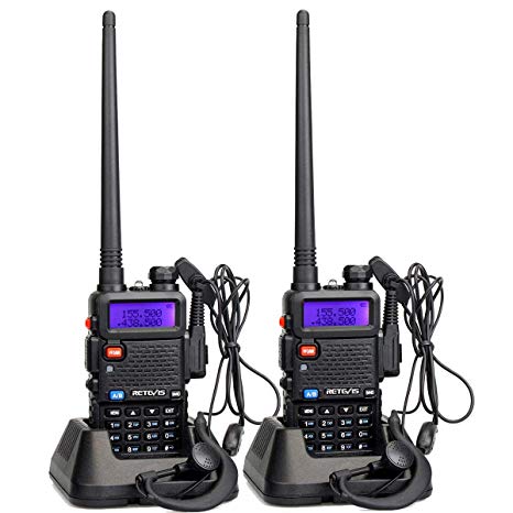 Retevis RT-5R 2 Way Radio 128CH UHF/VHF Dual Band Dual Standby DTMF/CTCSS/DCS FM Ham Radio (2 Pack)
