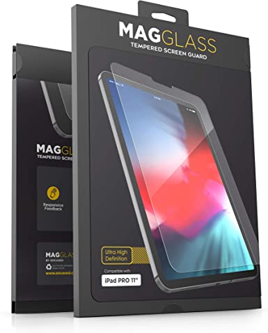 MagGlass iPad Pro 11" Tempered Glass Screen Protector (2019/2020) HD Fingerprint Resistant Bubble-Free Screen Guard (Case Compatible)