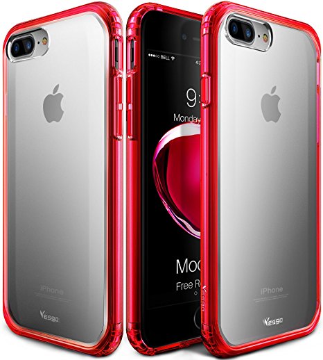 iPhone 8 Plus Case, Matte iPhone 7 Plus Case Non-Slip Shock-Absorption Bumper and Anti-Scratch Ultra Thin Slim Case for Apple iPhone 7 Plus (2016) & iPhone 8 Plus (2017) - Matte Red