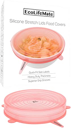 Silicone Stretch Lids Food Covers for Bowls – Reusable Instalids Seal Wrap, 12-Pack
