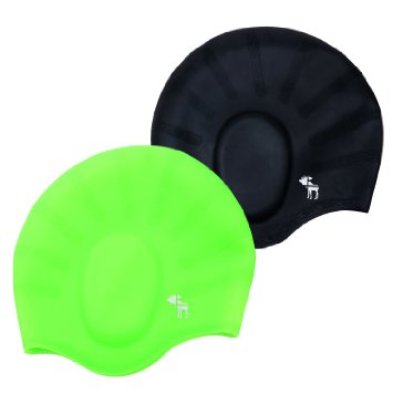 The Friendly Swede Silicone Long Hair Swim Caps 2 Pack