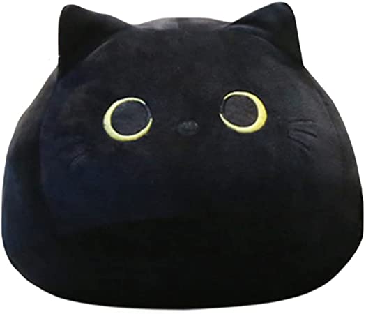 Black Cat Plush Toy Pillow Cute Animal Cat-Shaped Stuffed Pillows Cushion Great Gifts for Birthday Valentines Day Christmas to Give Girlfriend Boyfriend