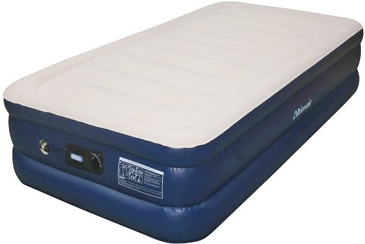Airtek Twin Keystone series Premium velvety Flocked top Air Mattress Airbed with Patented high-end Giga valve for ultra fast deflation, extra thick 2ABT04006