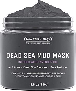 Dead Sea Mud Mask Infused With Lavender - 100% Natural Spa Quality - Best Pore Reducer & Minimizer to Help Treat Acne, Blackheads & Oily Skin - Tightens Skin for a Healthier Complexion - 9 OZ