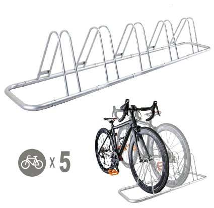 5 Bike Bicycle Floor Parking Rack Storage Stand