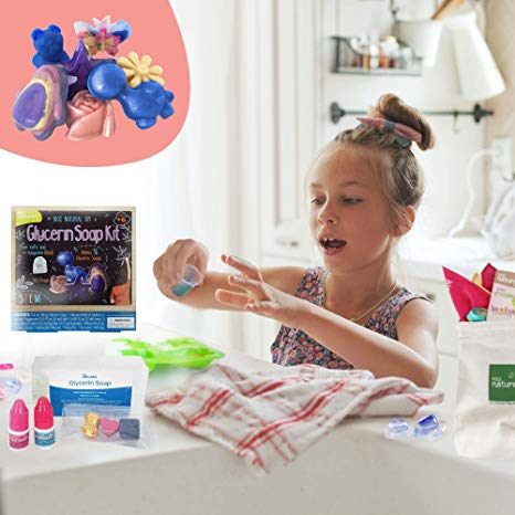 Kiss Naturals Soap Making Kit - DIY for Kids Crafts Kit - 100% Natural Spa Soaps for Kids - Soap Making STEM Creative Kit