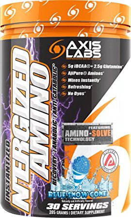 Axis Labs N'ergized Amino Snow Cone, 30 Servings, Blue, 289.5 Gram