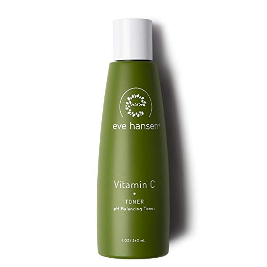 Eve Hansen Dermatologist Tested Vitamin C Toner for Face | Premium Hypoallergenic pH Balanced Face Toner with Seaweed and Algae | Pore Minimizer and Clarifying Dark Spot Remover For Face | 8oz