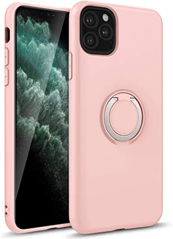 ZIZO Revolve Series iPhone 11 Pro Max Case - Ultra Thin Ring Holder, Kickstand, Built in Magnetic Mount Support - Rose Quartz