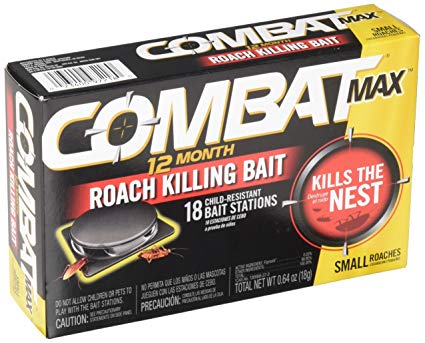 Combat Max 12 Month Roach Killing Bait, Small Roach Bait Station, 18 Count