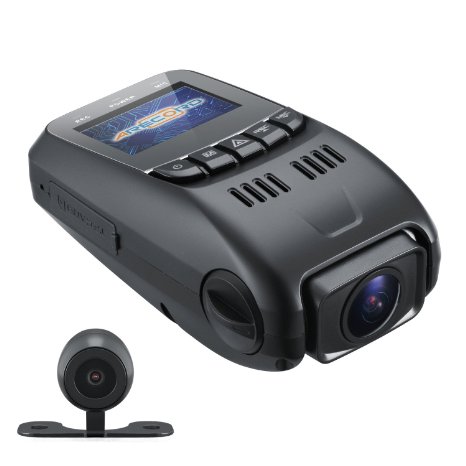 ARECORD B40D Dual Lens Car Dash Camera Super Capacitor Video Recorder 1080P@30FPS | Novatek NT96655   Aptina AR0330   Rear View Camera   No Internal Battery[Upgraded from B40 B40-C A118C B60]