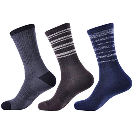 SOLAX 72% Merino Wool Women's Hiking Socks Mens Outdoor Trail Crew Socks 3 Pack